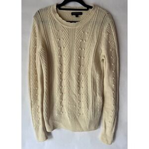 Banana Republic Women's Cream Cable Knit‎ Sweater Size Small